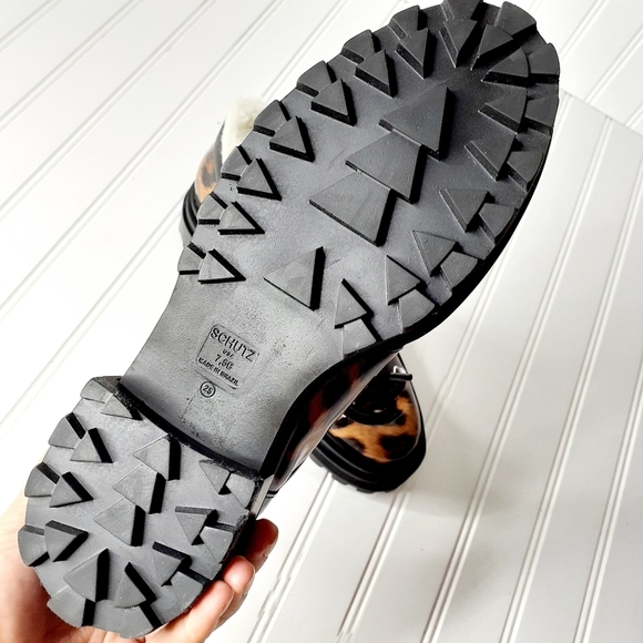 NEW Schutz Lucille Leather Animal Print Low Boots F716 - Picture 12 of 12